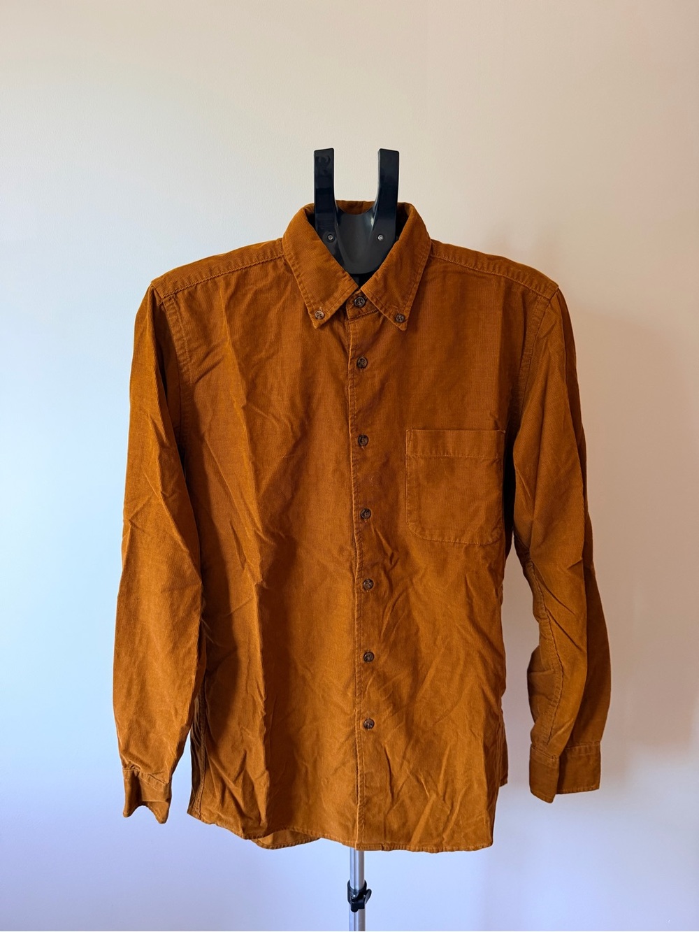 Uniqlo Corduroy Shirt Jacket in Mustard Orange
